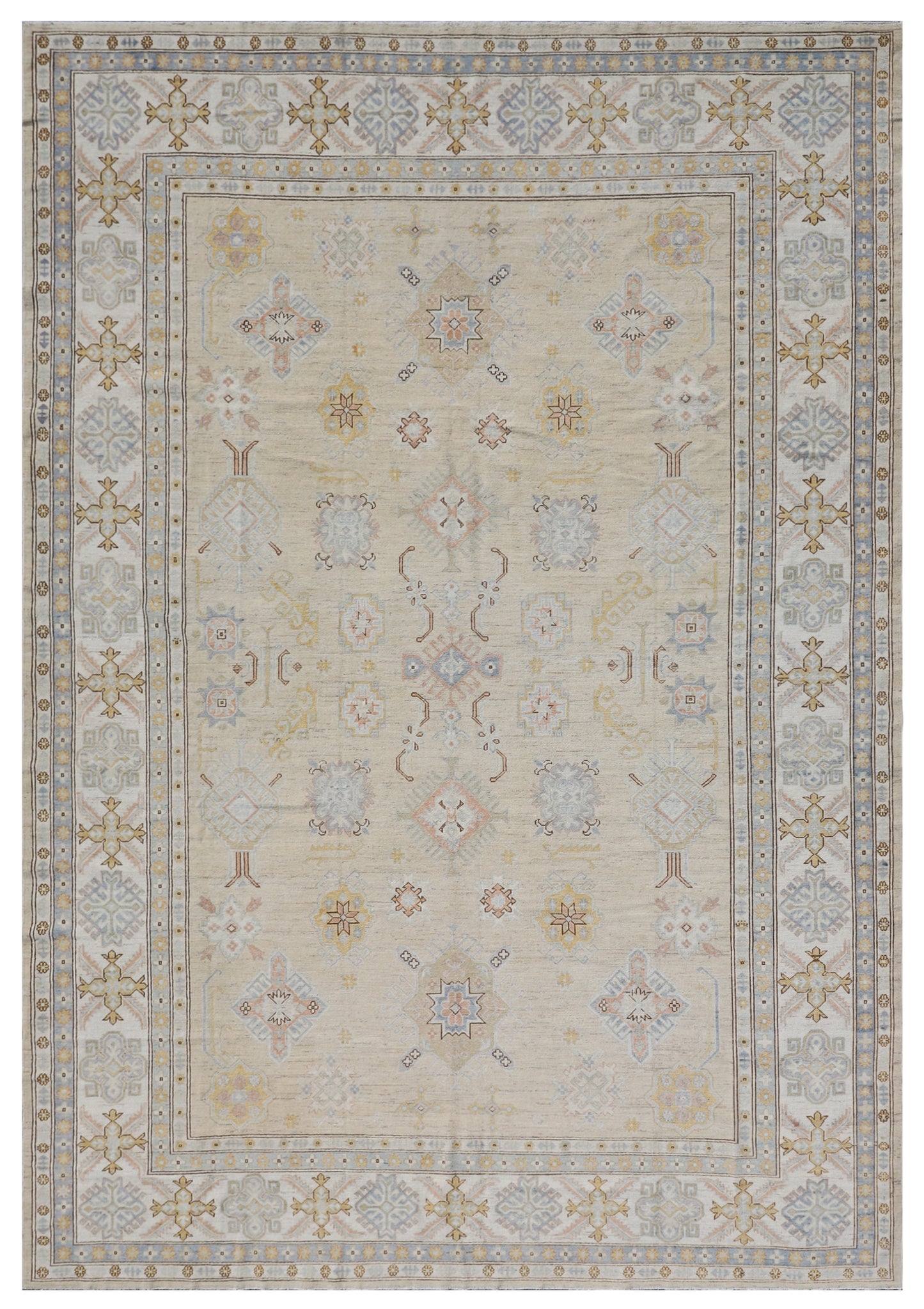 9'x12' Ariana Geometric Neutral Hazara Rug