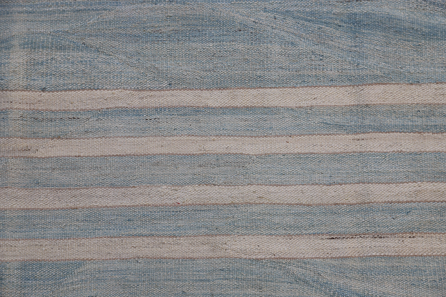 10x14 Soft Blue and Ivory Striped Design Ariana Kilim