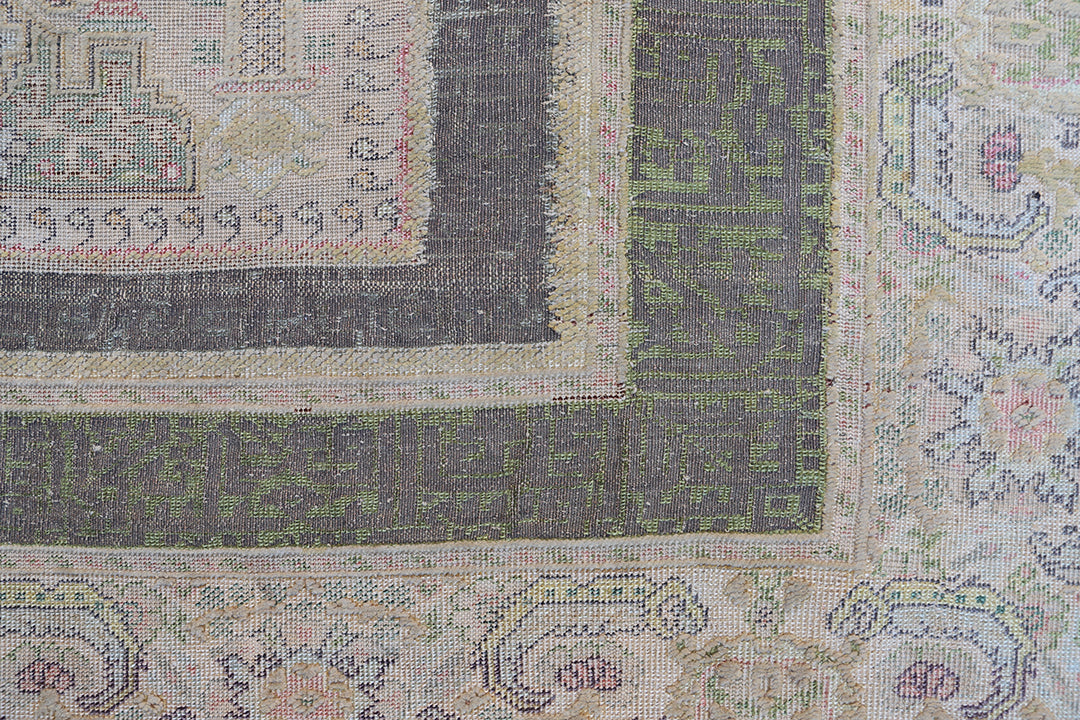 5'x7' Antique Turkish Rug with Metal