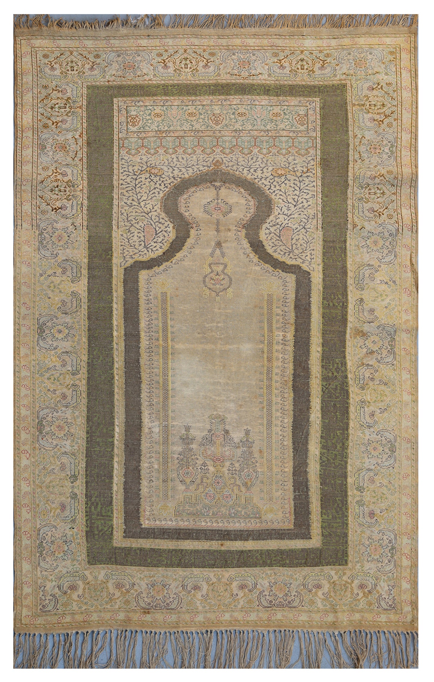5'x7' Antique Turkish Rug with Metal