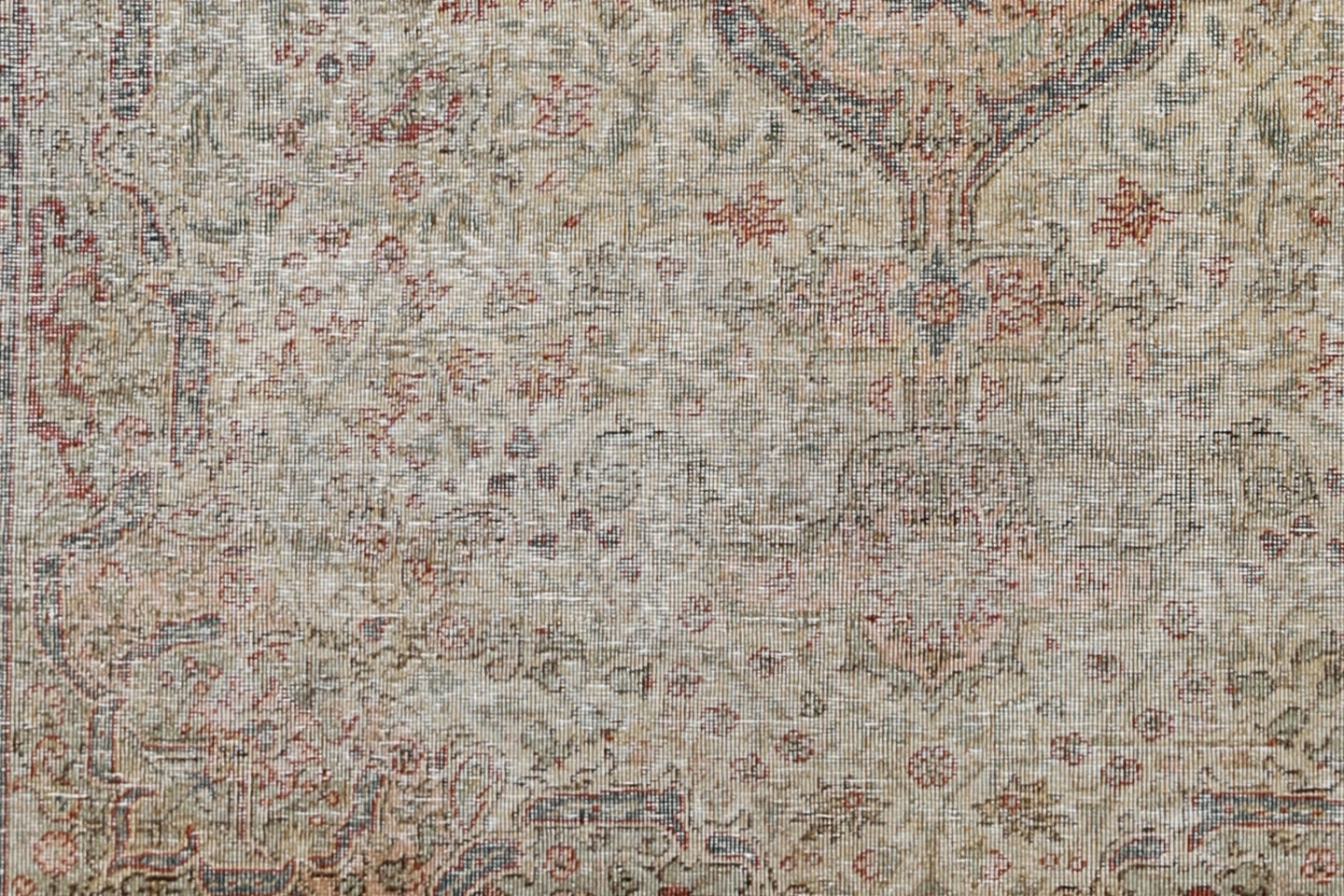 5x8 Soft Grey Terracotta Red Ivory Antique Persian Rug