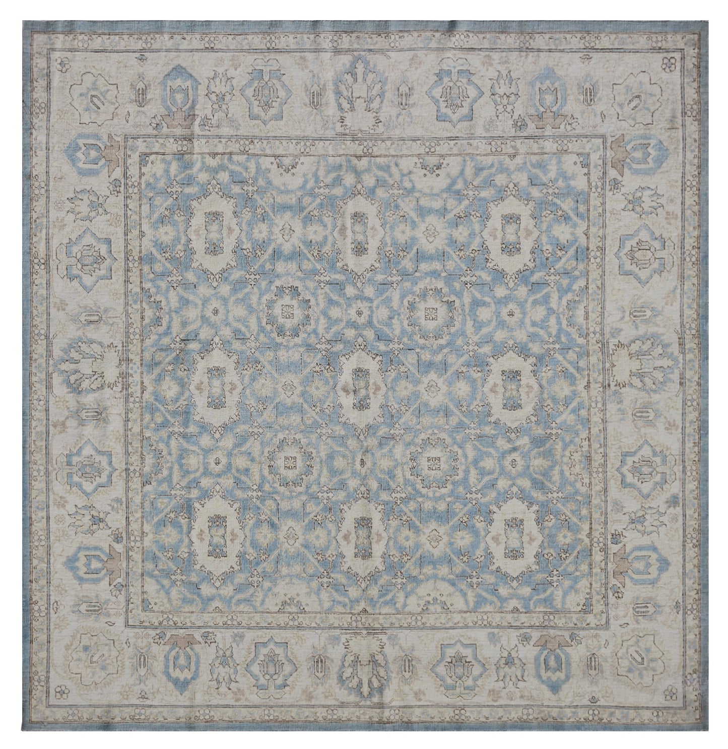 6'x6' Ariana Square Agra Blue Design Rug