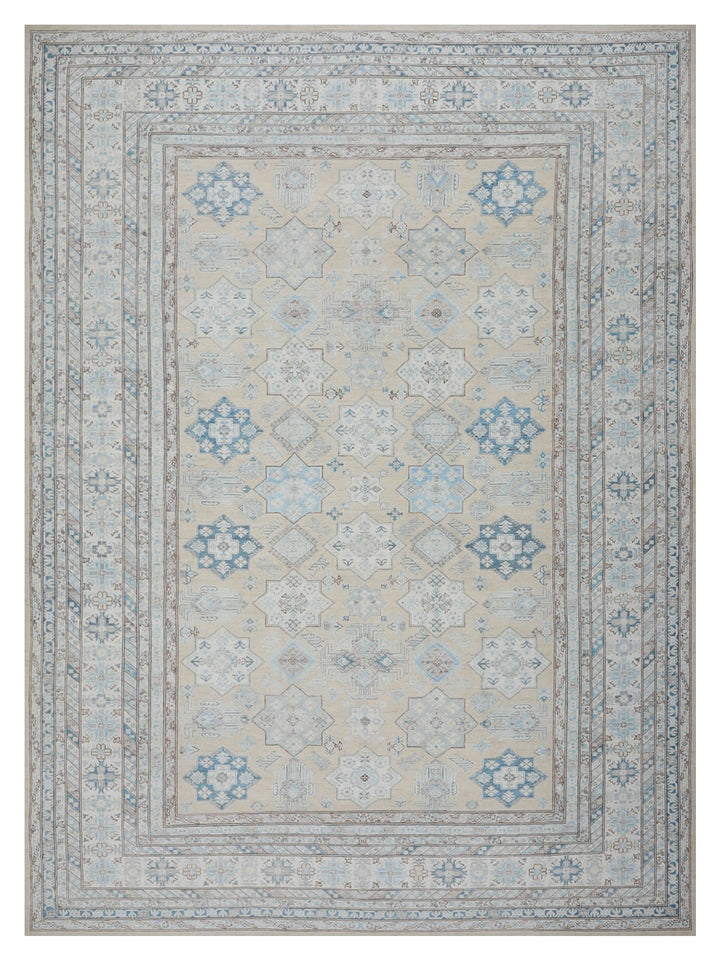 13'x17' Soft Geometric High Quality Caucasian Design Ariana Hazara Rug