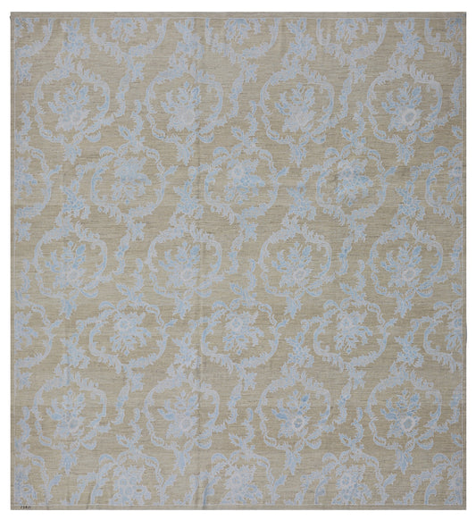 9'x9' Ariana Square Floral Beige Blue White Rug
