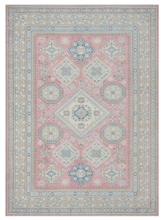 10'x13' Ariana Geometric Pink Caucasian Design Hazara Collection