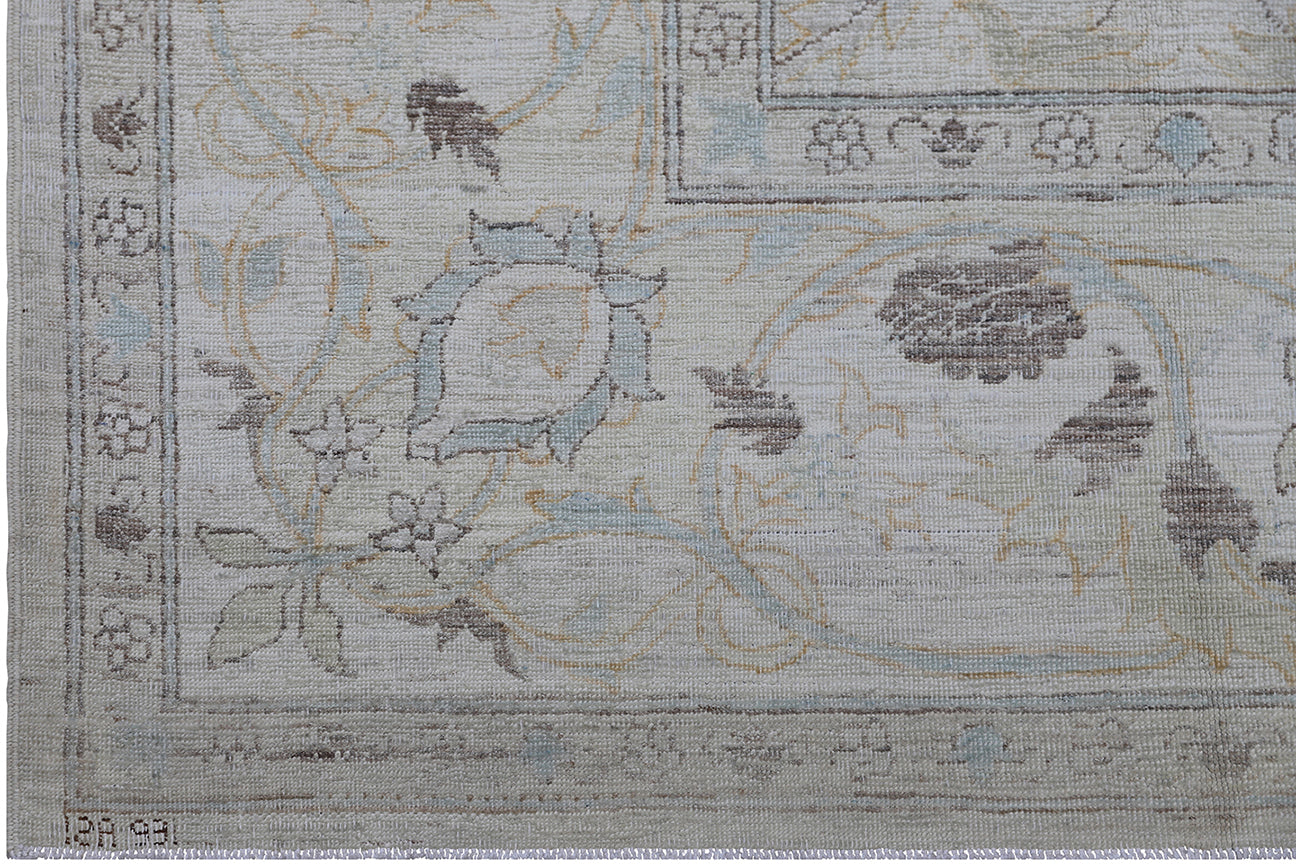 6'x9 Ariana Polonaise Design Blue Cream Beige Brown Rug
