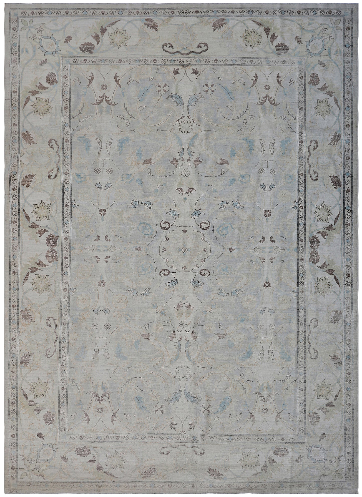 6'x9 Ariana Polonaise Design Blue Cream Beige Brown Rug