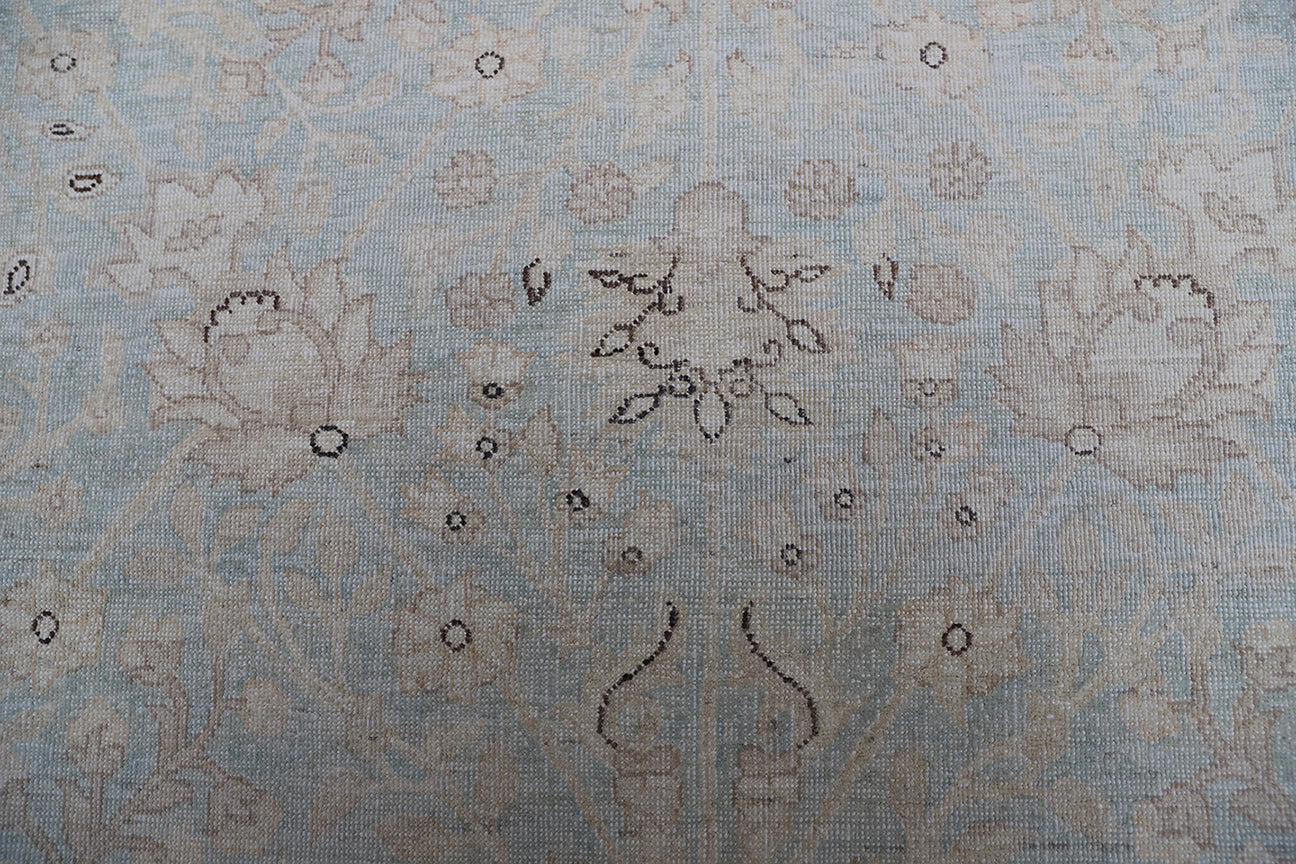 8'x10' Ariana Traditional Tabriz Design Blue Beige Brown Rug