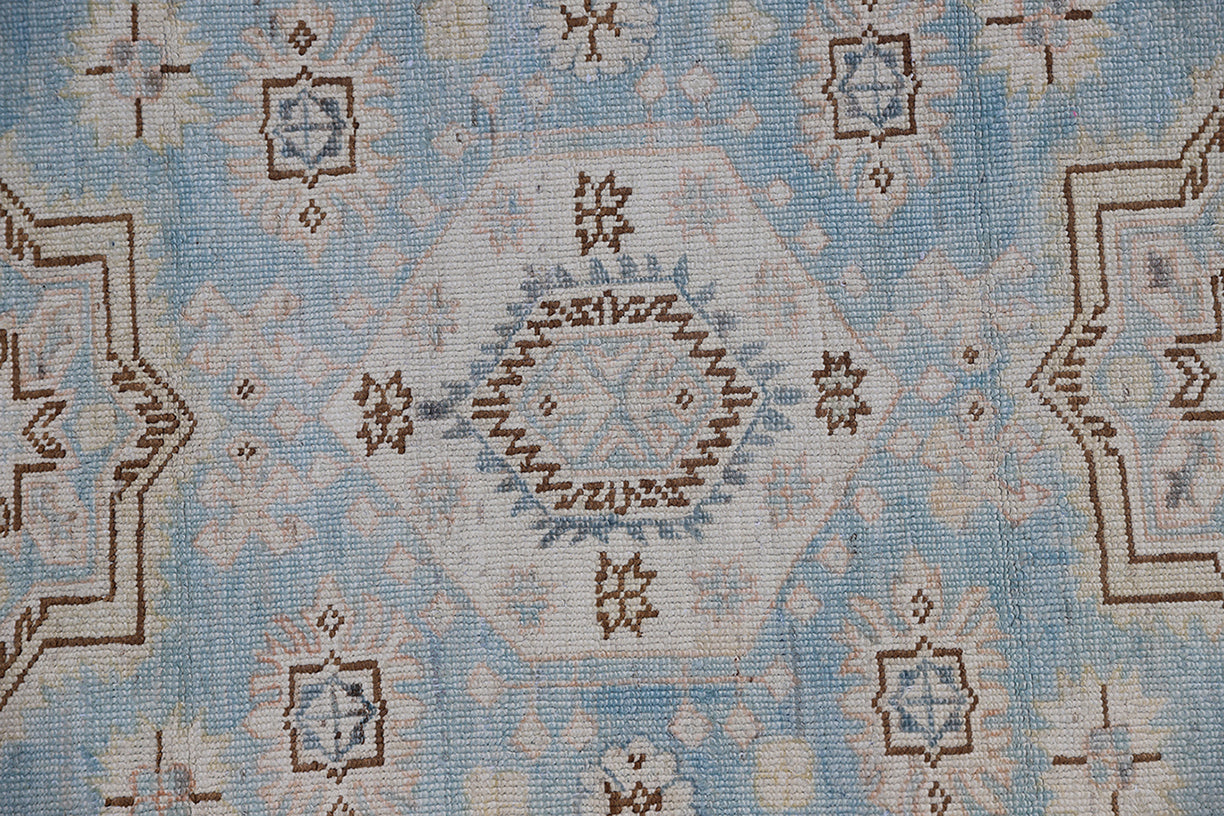 3'x4' Ariana Caucasian Design Blue Beige Brown Geometric Hazara Rug