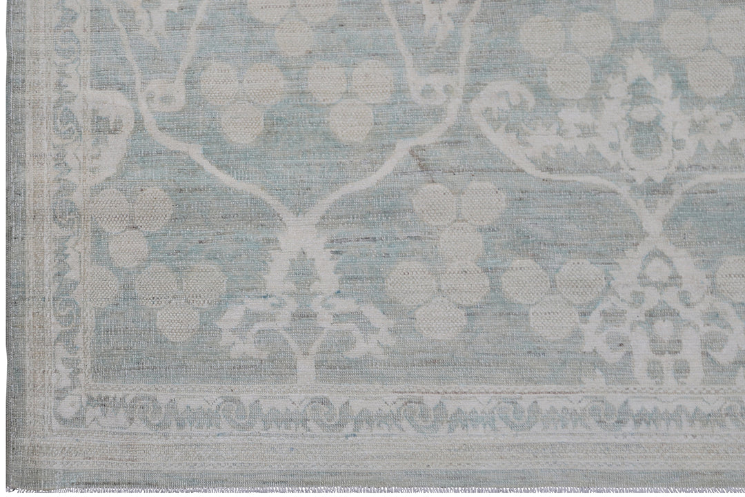 9'x12' Ariana Modern Ottoman Design Blue Cream Rug