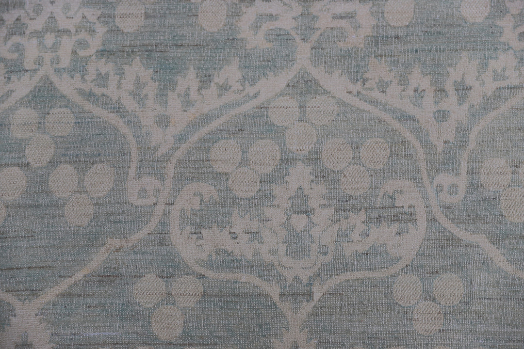 9'x12' Ariana Modern Ottoman Design Blue Cream Rug