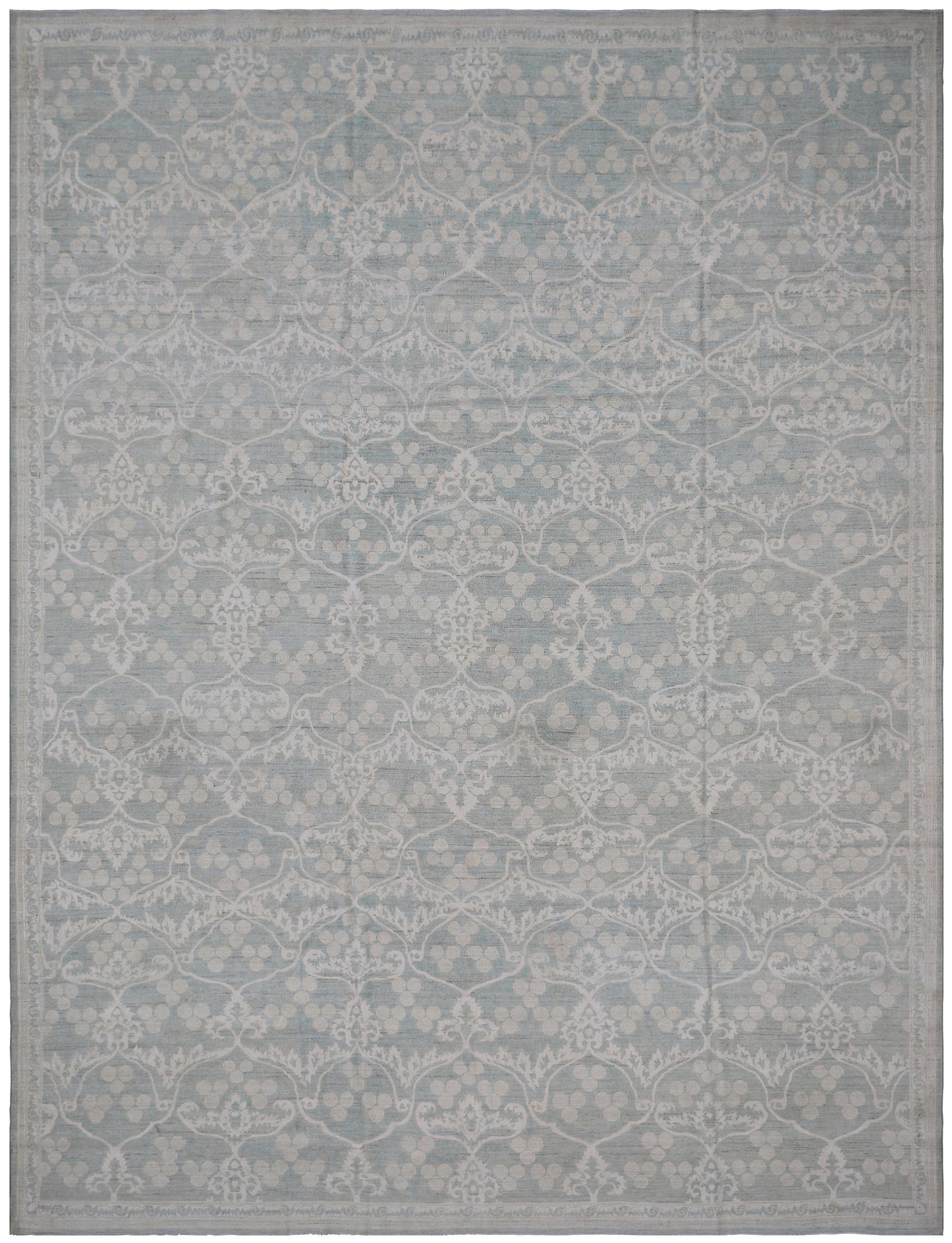 9'x12' Ariana Modern Ottoman Design Blue Cream Rug