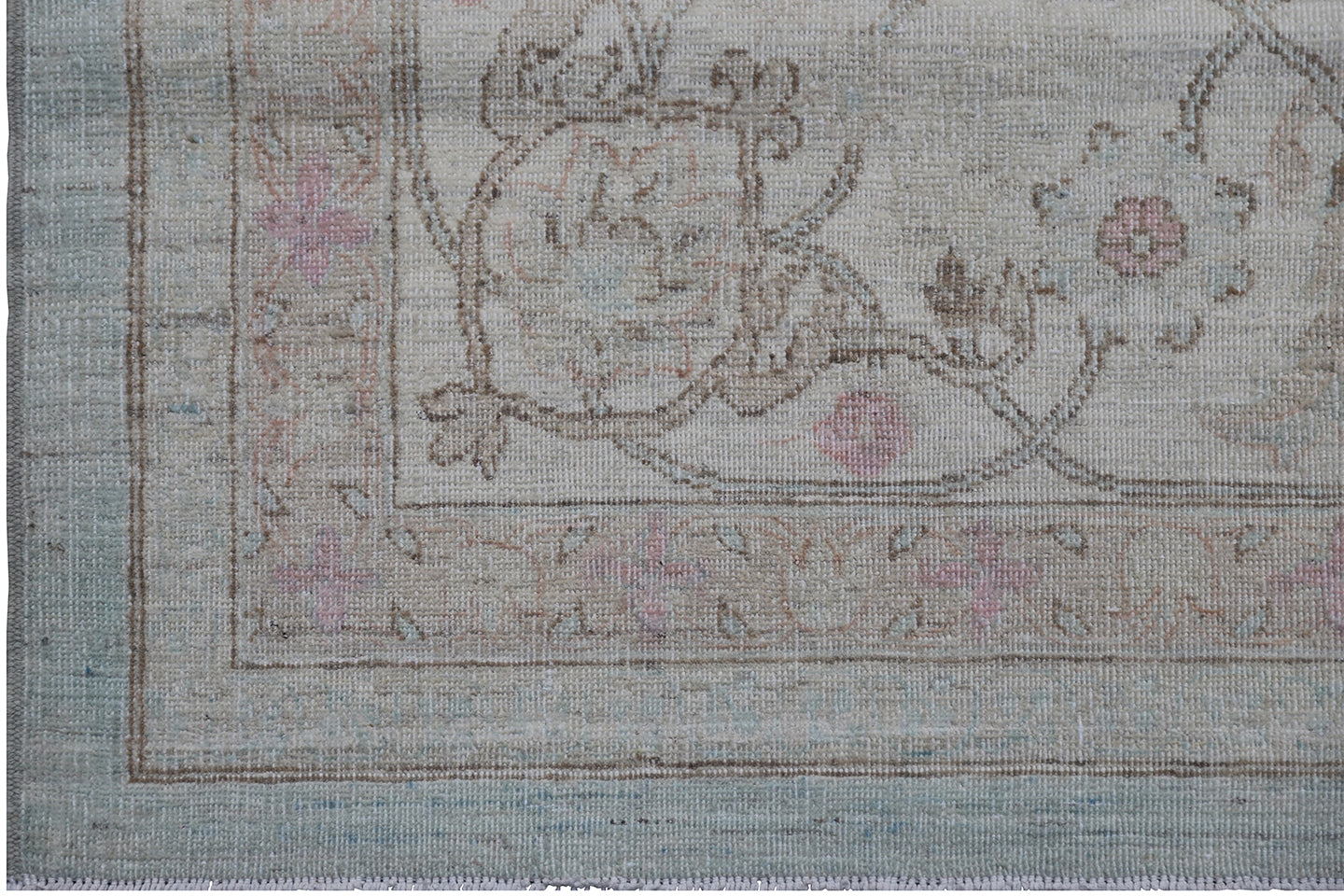 9'x12' Ariana Traditional Tabriz Design Blue Ivory Brown Rug