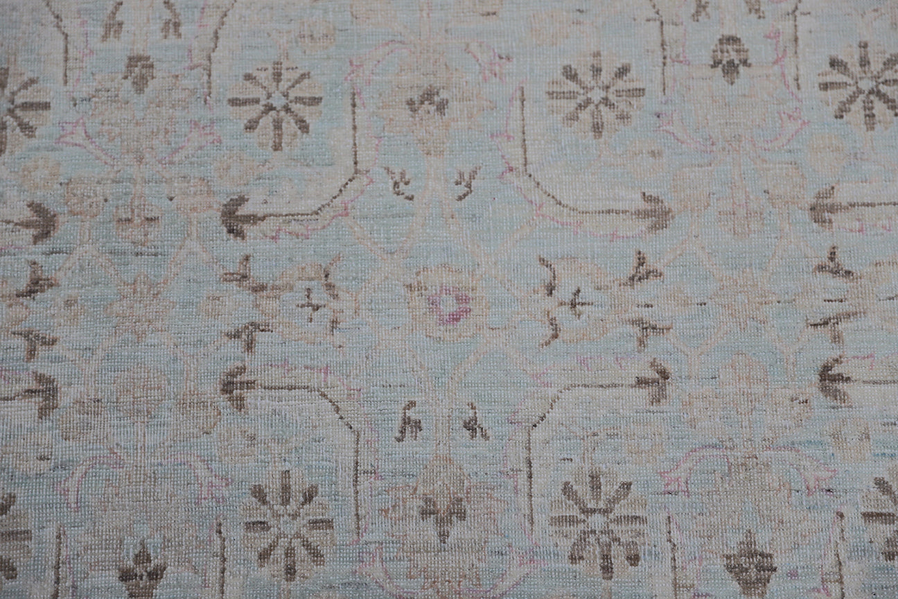 9'x12' Ariana Traditional Tabriz Design Blue Ivory Brown Rug