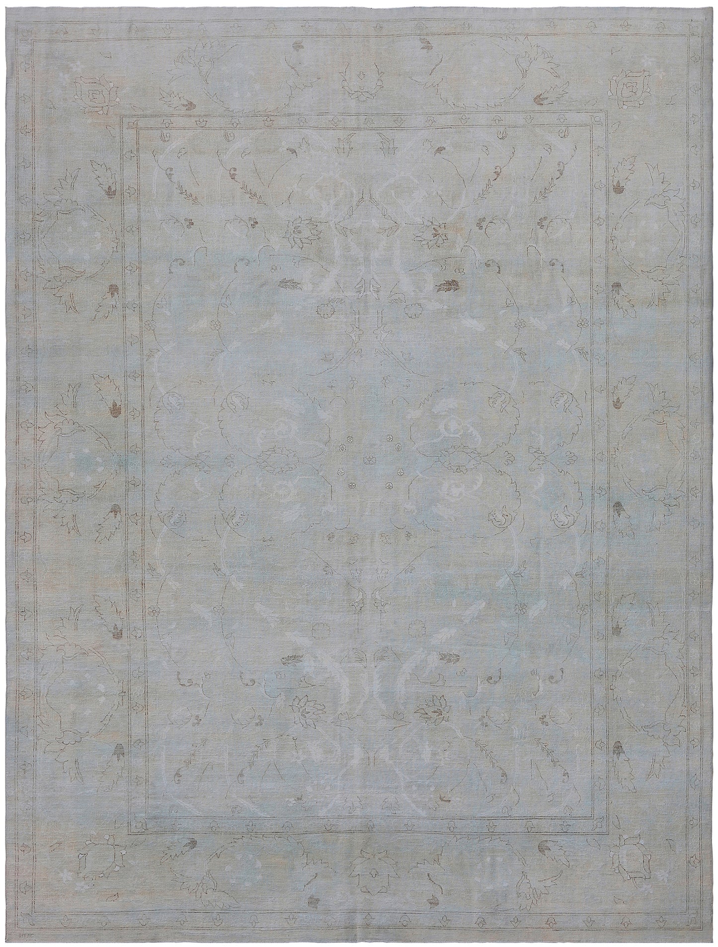 10'x14' Pale Fine Quality Polonaise Silk and Wool Ariana Luxury Rug