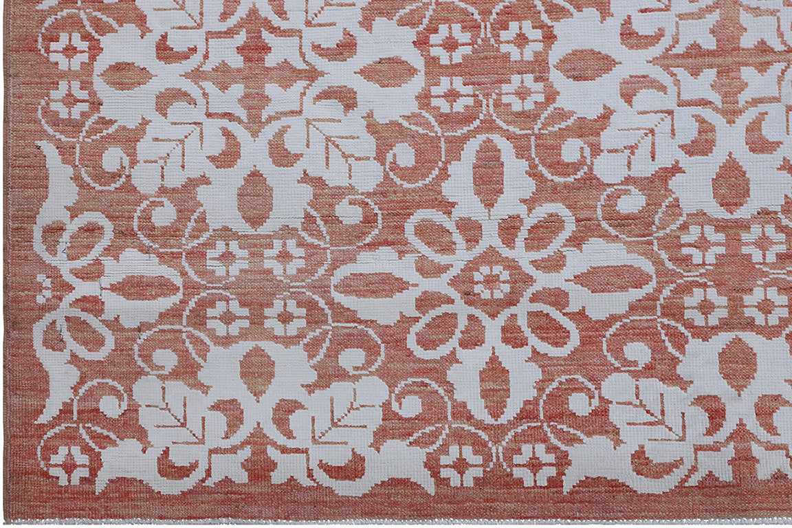 7'x11' Ariana Modern Copper White Floral Rug
