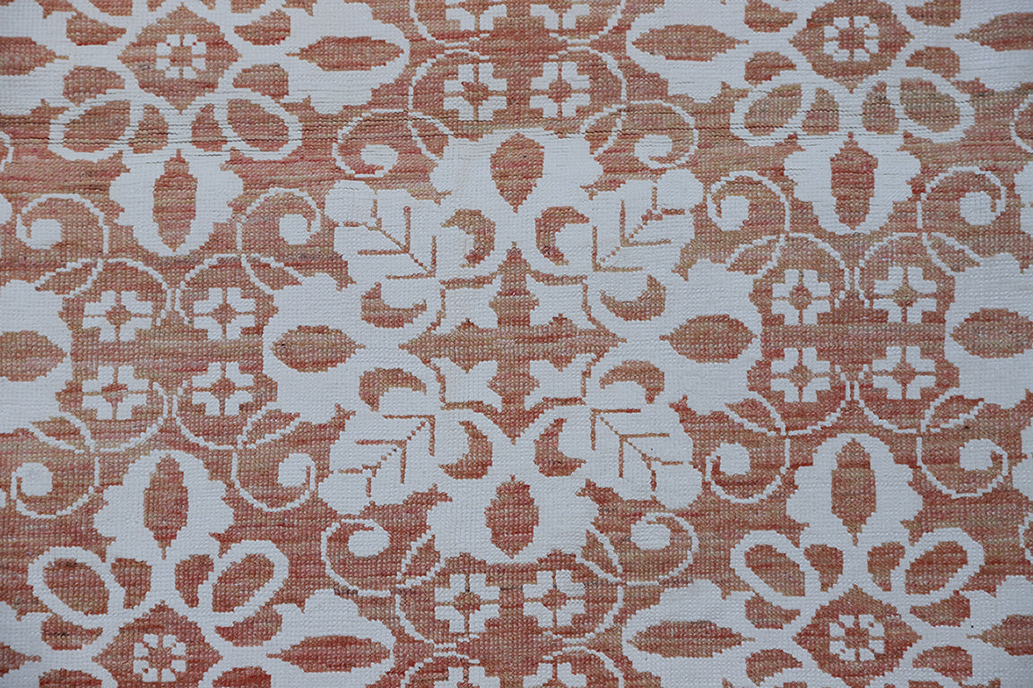 7'x11' Ariana Modern Copper White Floral Rug
