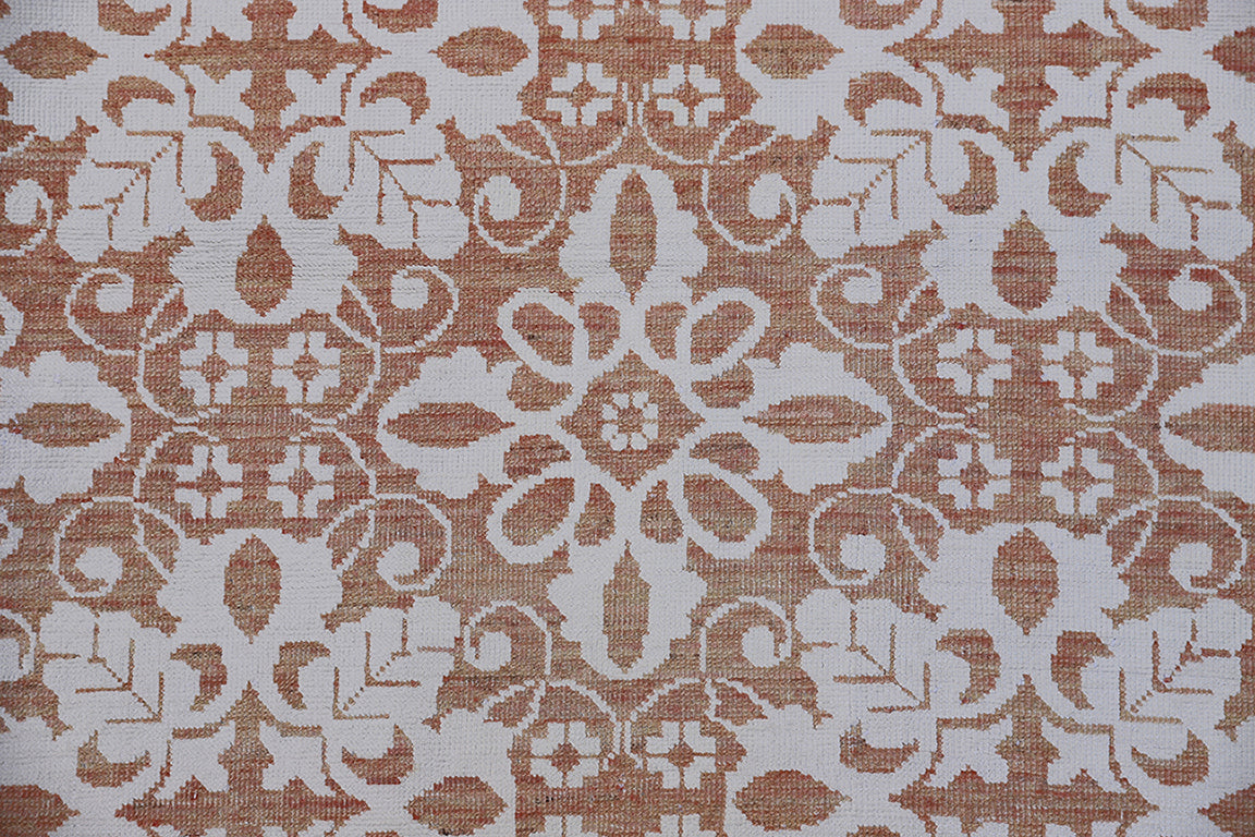 7'x11' Ariana Modern Copper White Floral Rug
