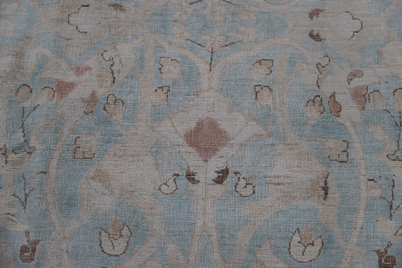 9'x12' Ariana Traditional Tabriz Design Blue Beige Brown Rug