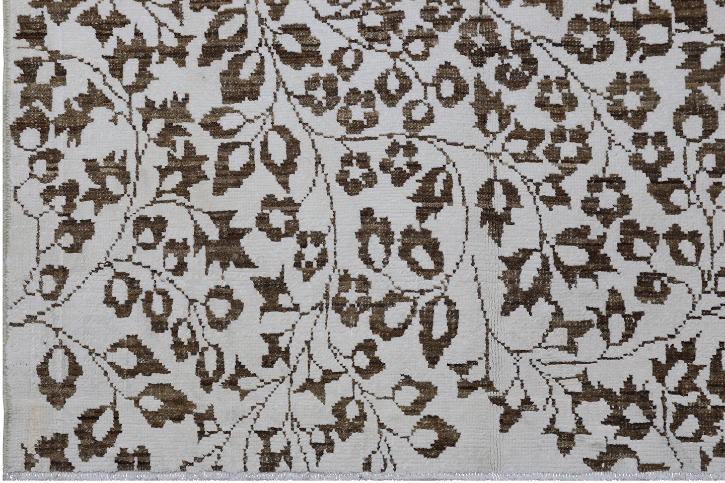 4'x8' Ariana Cotton Modern White Brown Runner Rug