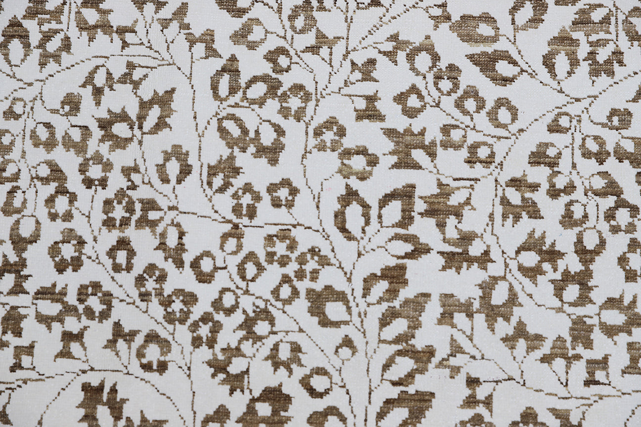 4'x8' Ariana Cotton Modern White Brown Runner Rug