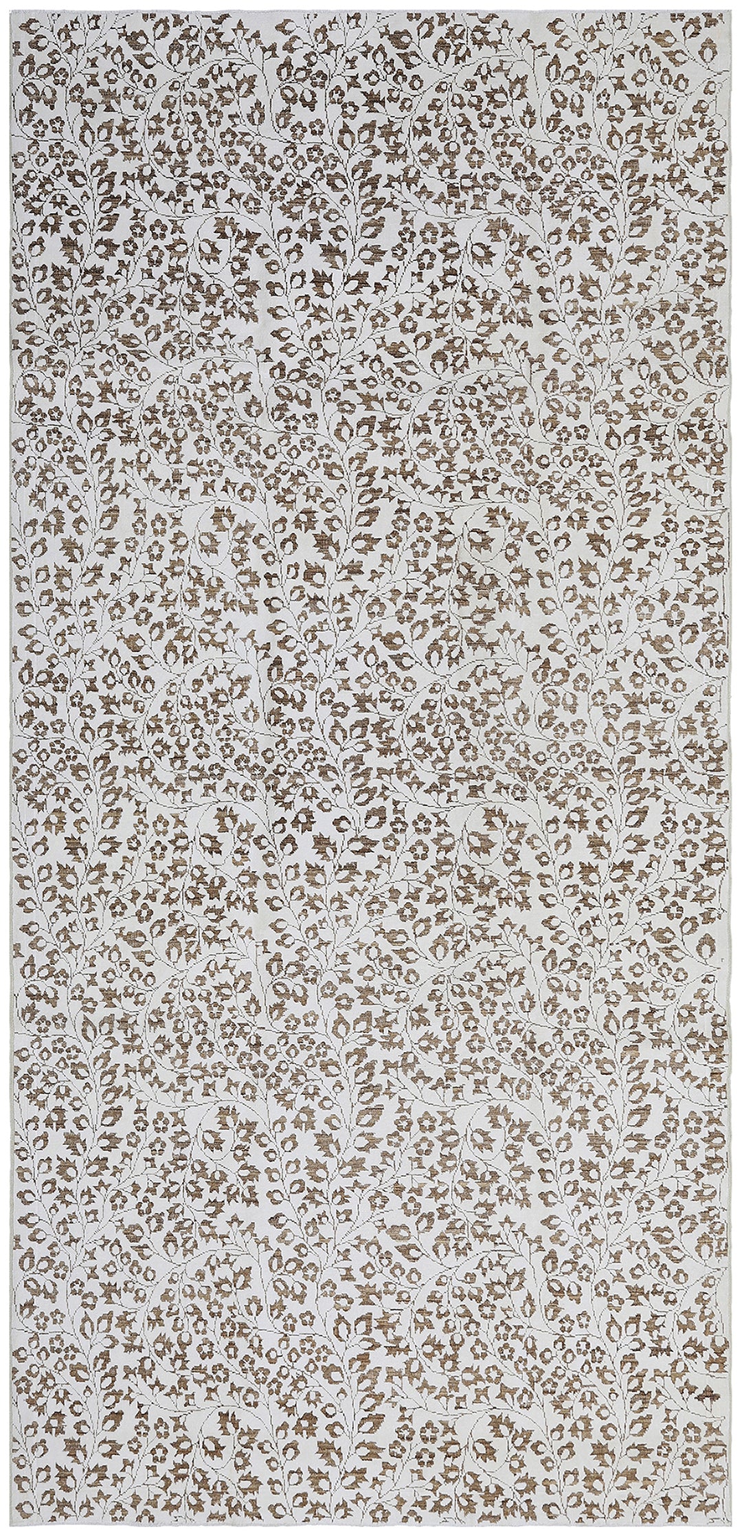 4'x8' Ariana Cotton Modern White Brown Runner Rug
