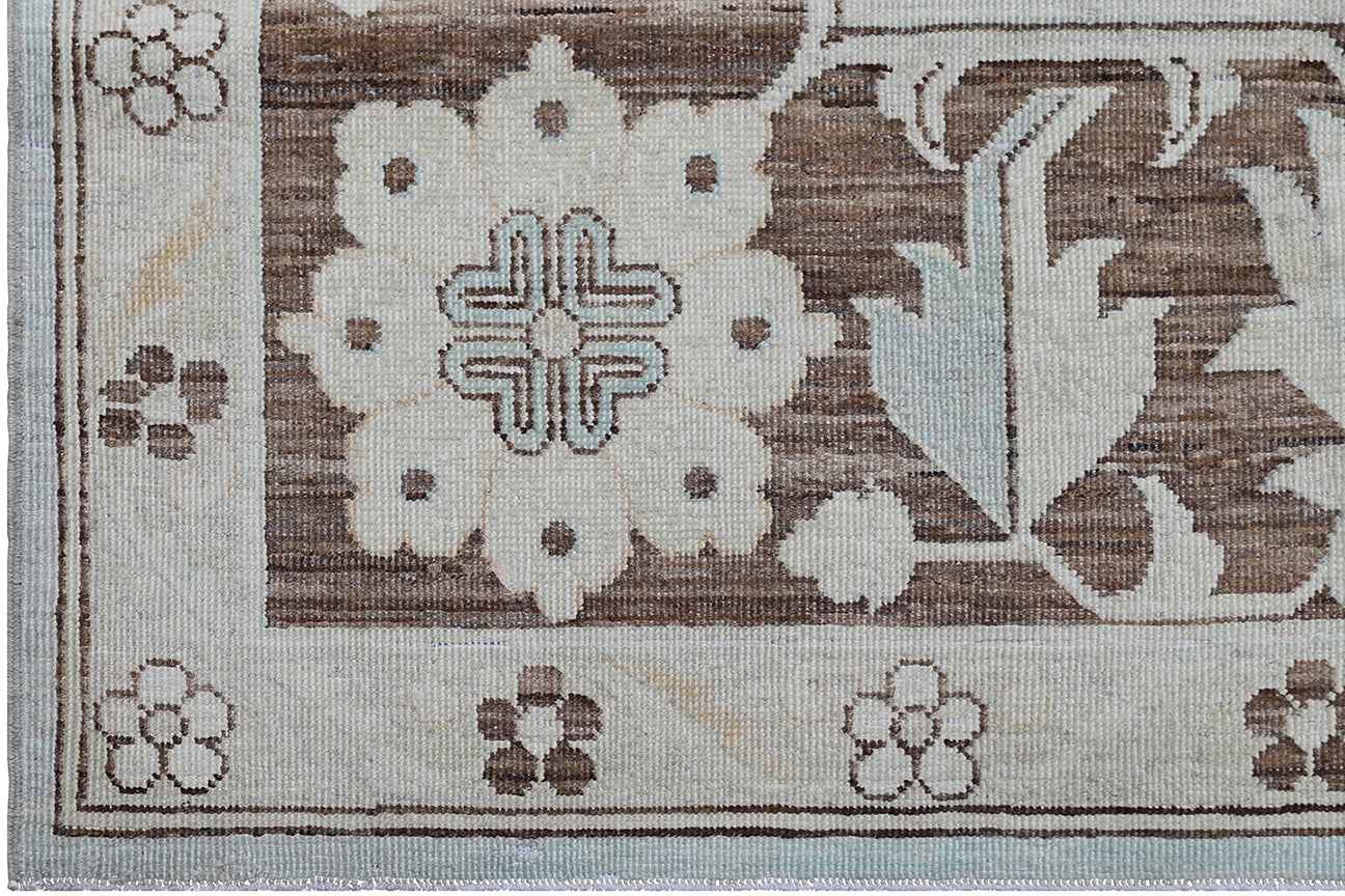 9'x12' Ariana Sultanabad Design Blue Ivory Brown Traditional Rug