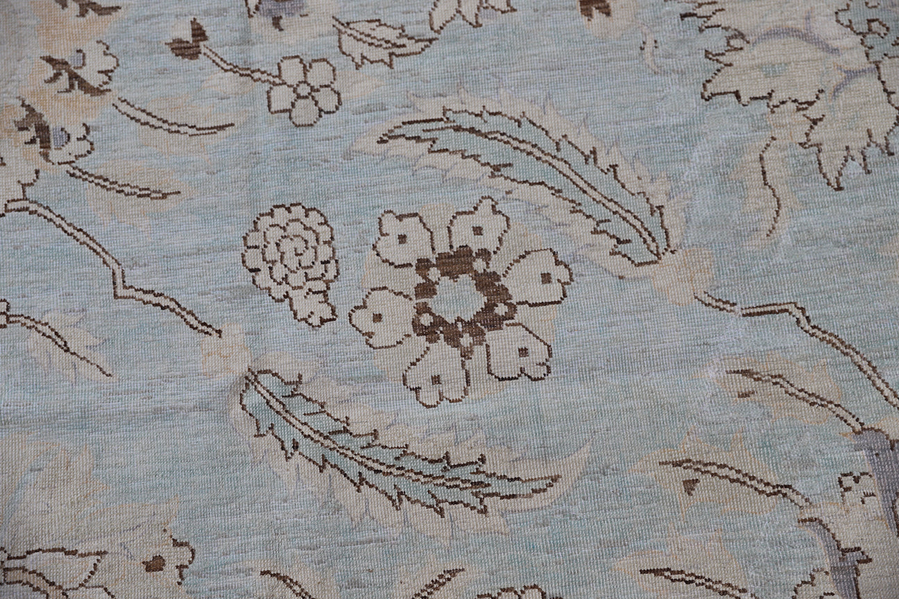 9'x12' Ariana Sultanabad Design Blue Ivory Brown Traditional Rug