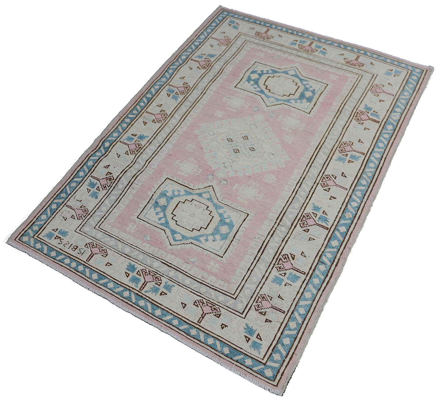 3'x4' Small Pink Ariana Hazara Rug