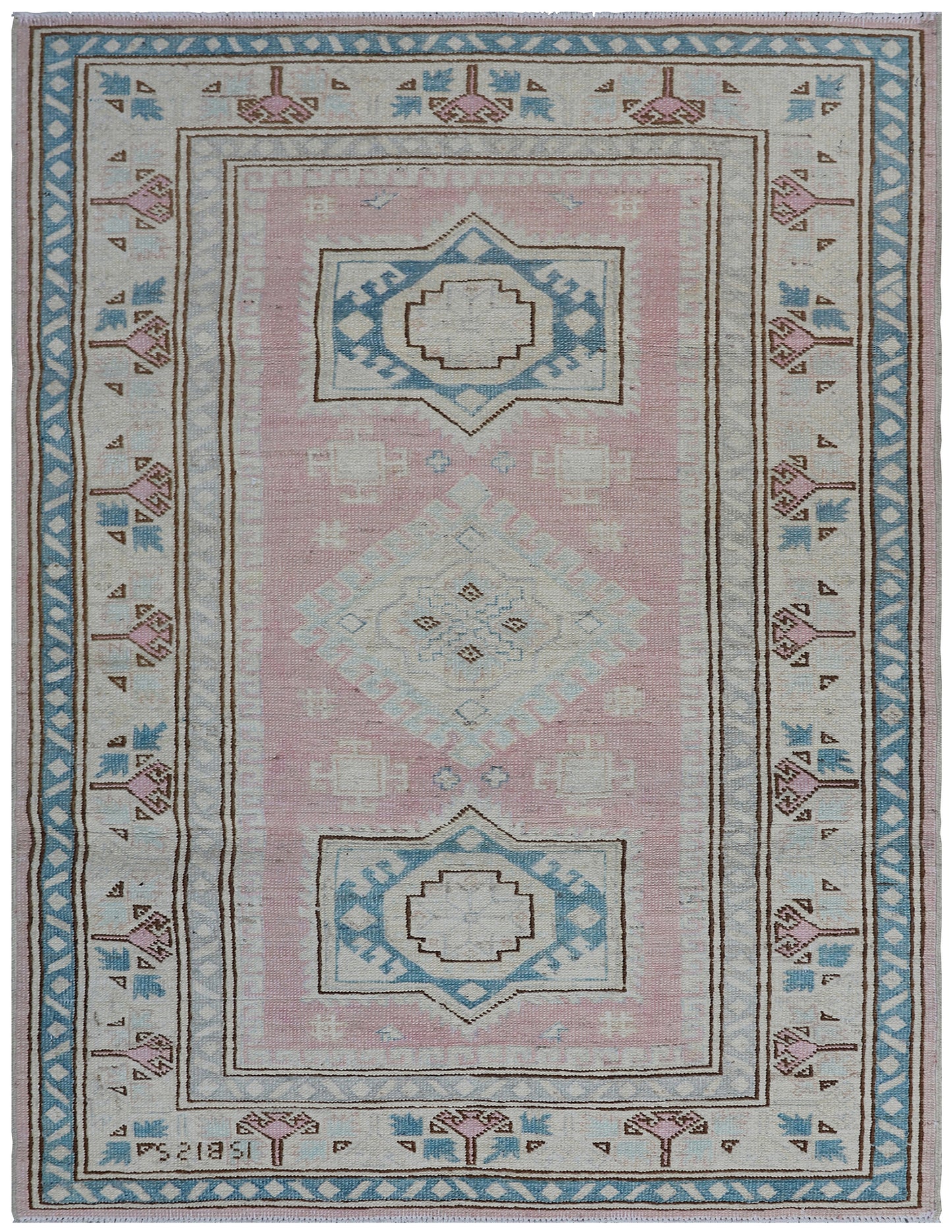 3'x4' Small Pink Ariana Hazara Rug