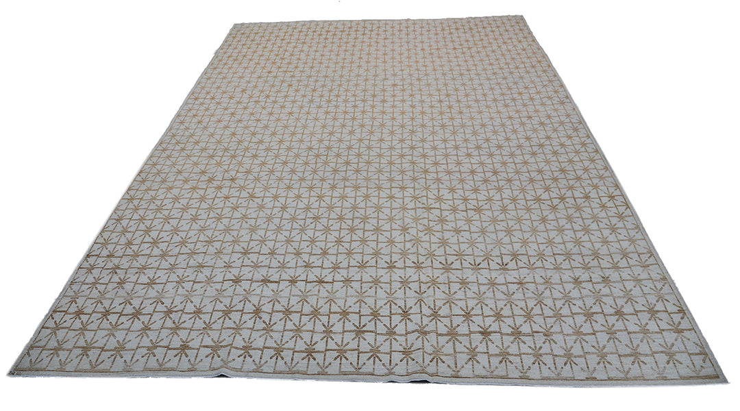 9'x12' Ariana  Hand Knotted Geometric Iron gate Pattern Modern Rug