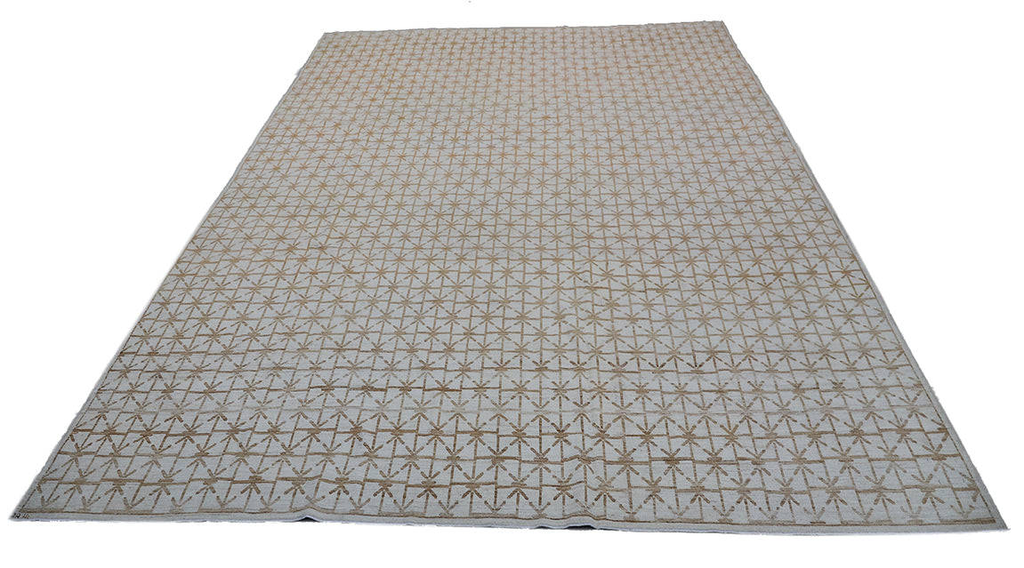 9'x12' Ariana Hand Knotted Geometric Pattern Modern Rug