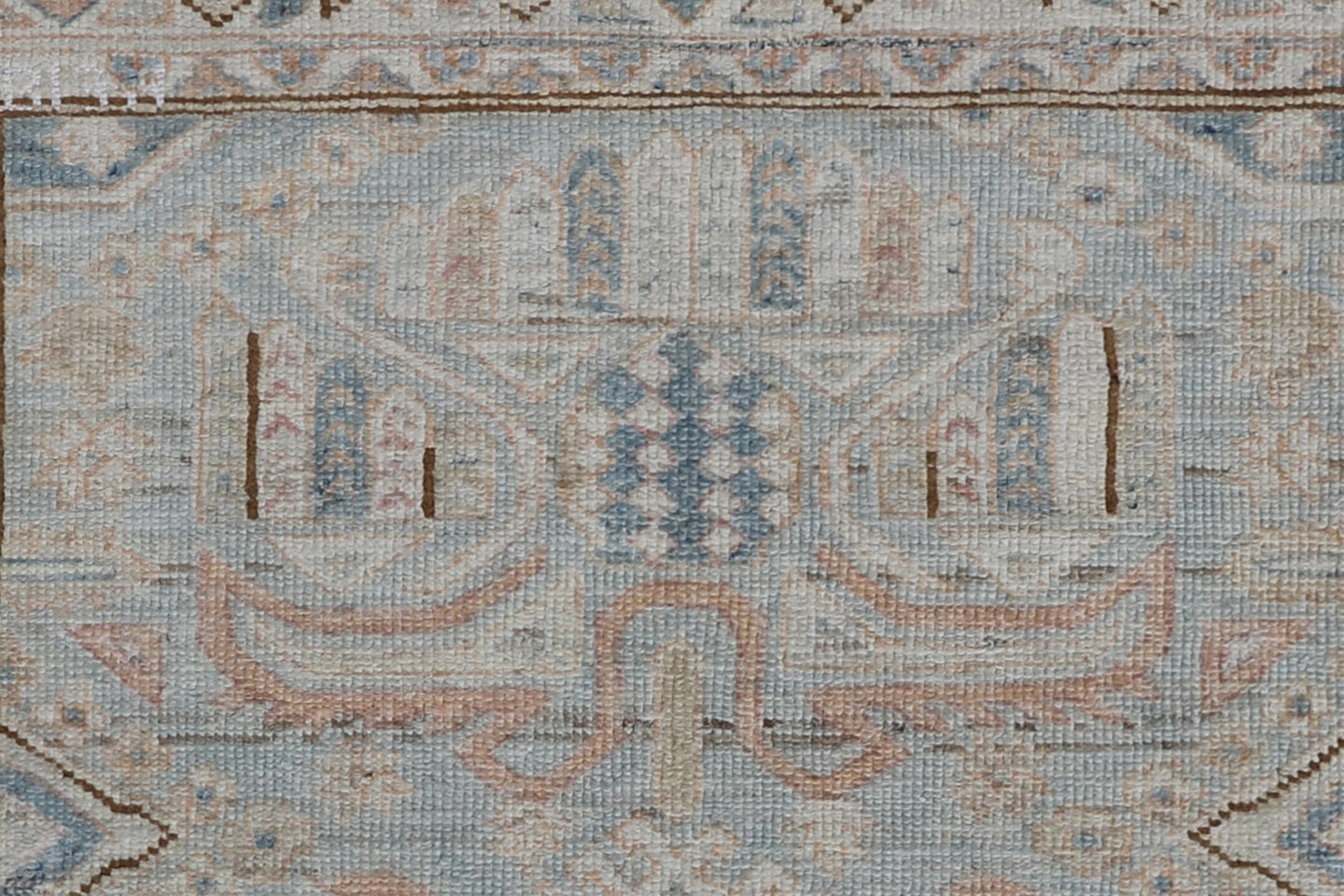 3'x4' Ariana Geometric Blue Ivory Tan Hazara Rug