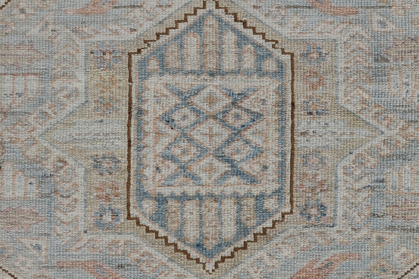 3'x4' Ariana Geometric Blue Ivory Tan Hazara Rug