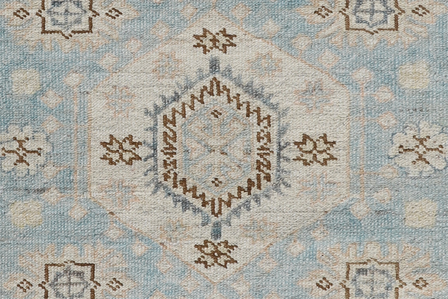 3'x4' Ariana Caucasian Geometric Blue Ivory Brown Hazara Rug
