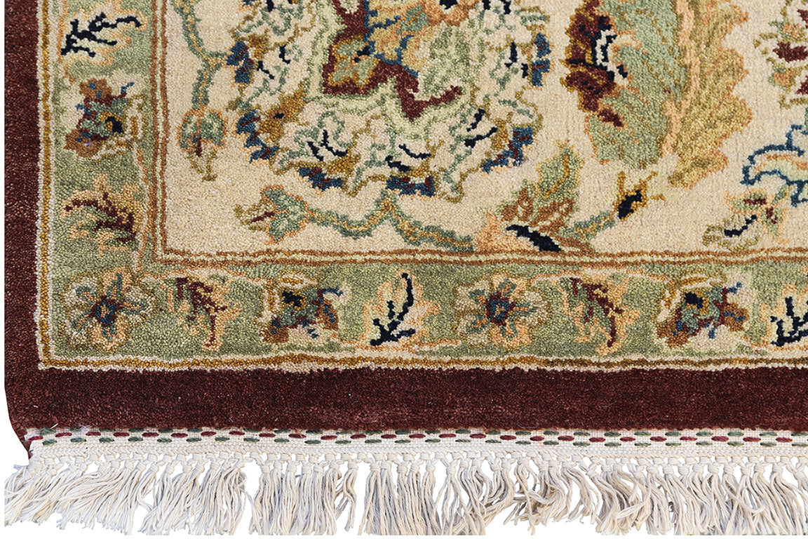 8'x10' Burgundy Agra Design Indian Rug