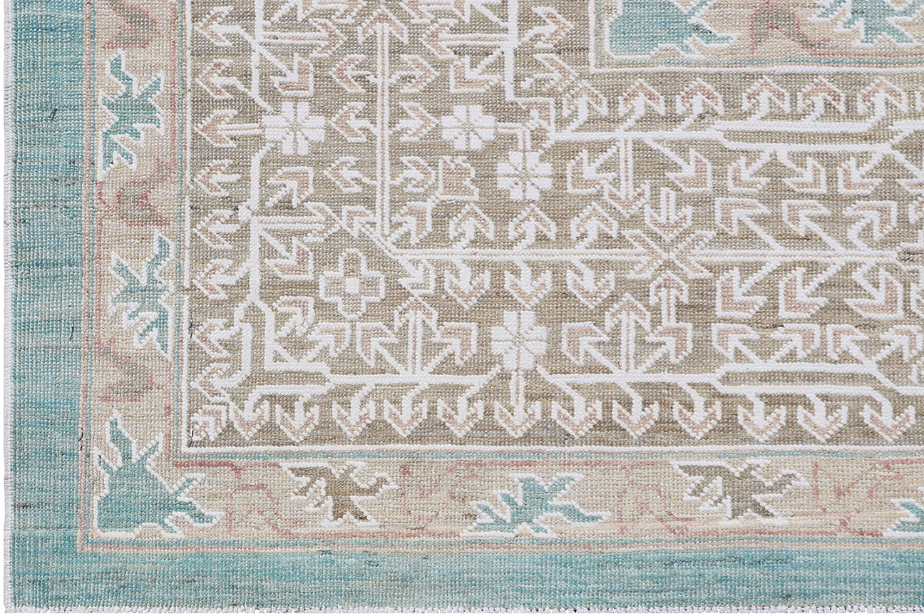 9'x12' Ariana Mamluk Design Blue Ivory Beige Traditional Rug