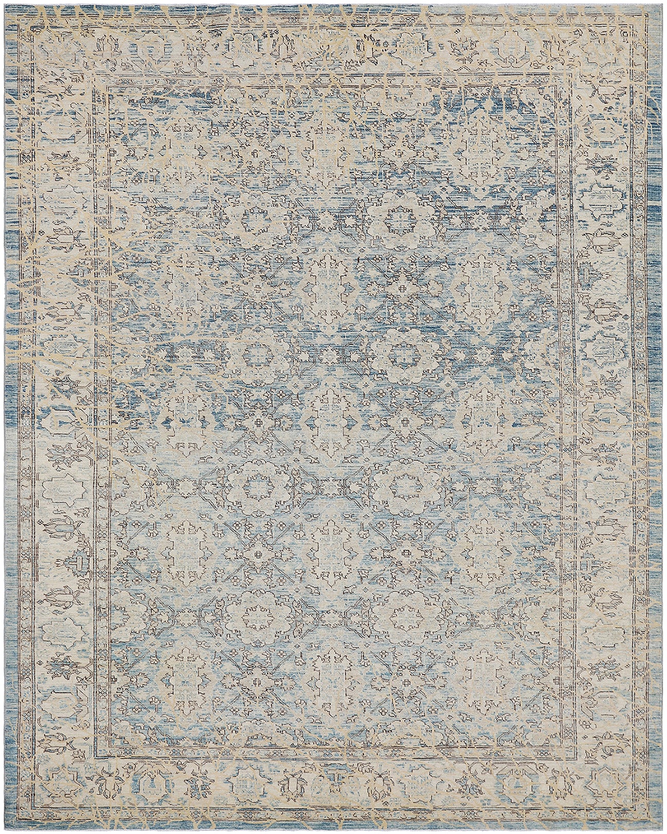 6'x8' Ariana Agra Design Blue Ivory Traditional Rug
