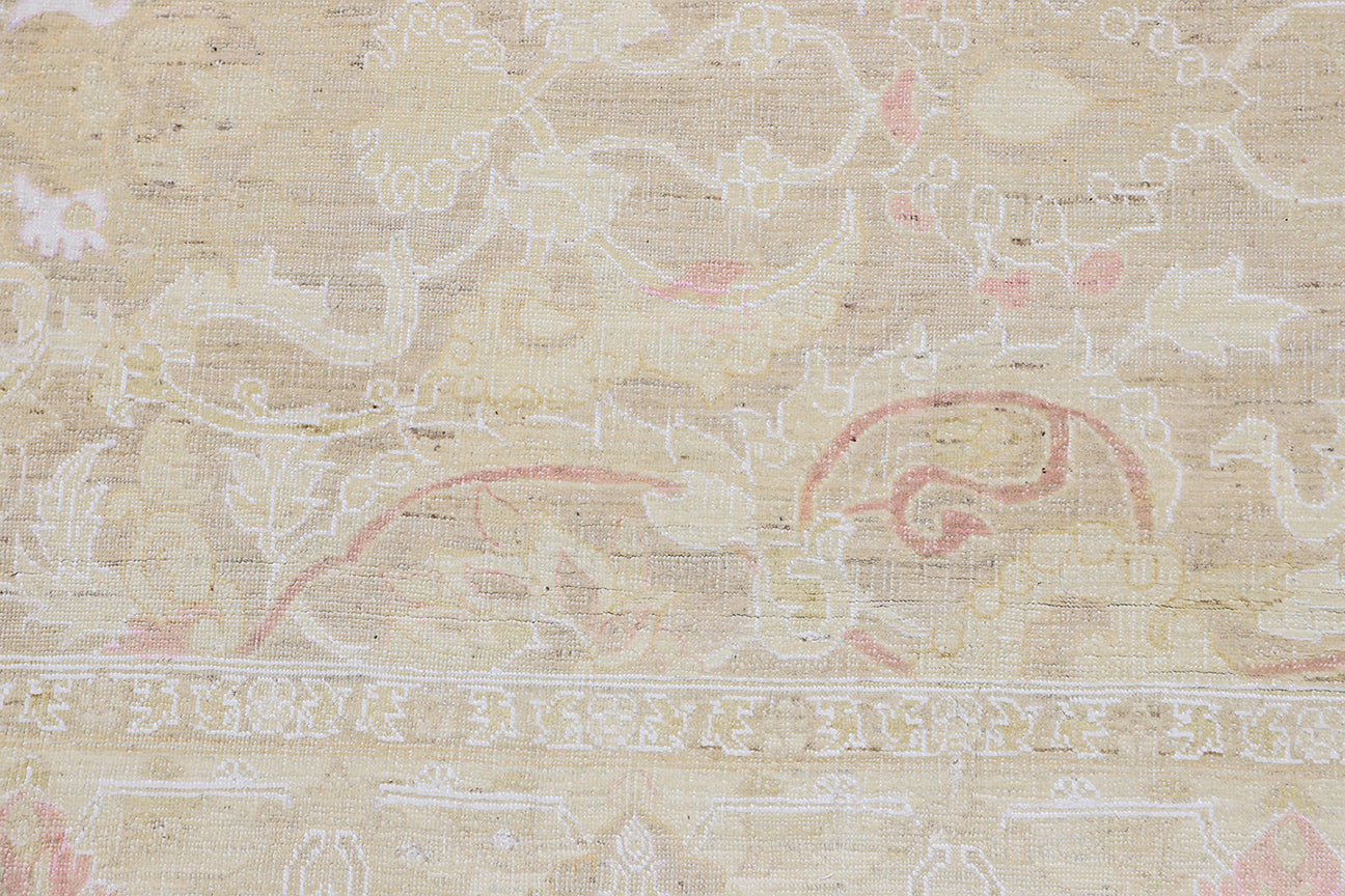 4'x20' Ariana Tabriz Design Cream Ivory White Pink