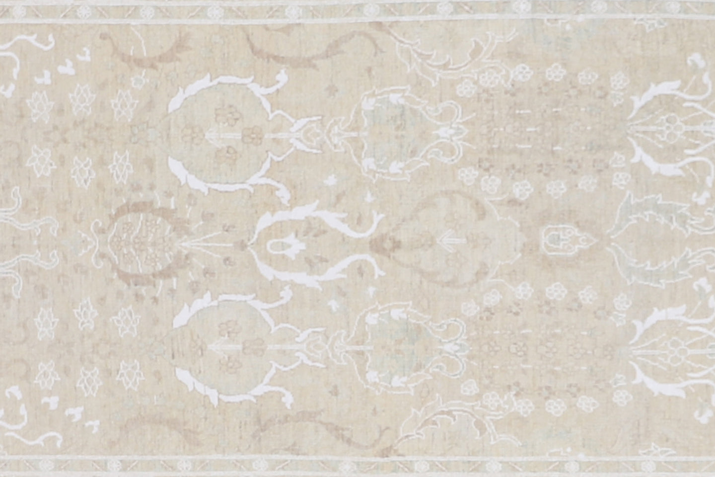14'x4' Ariana Tabriz Design Ivory White Runner Rug
