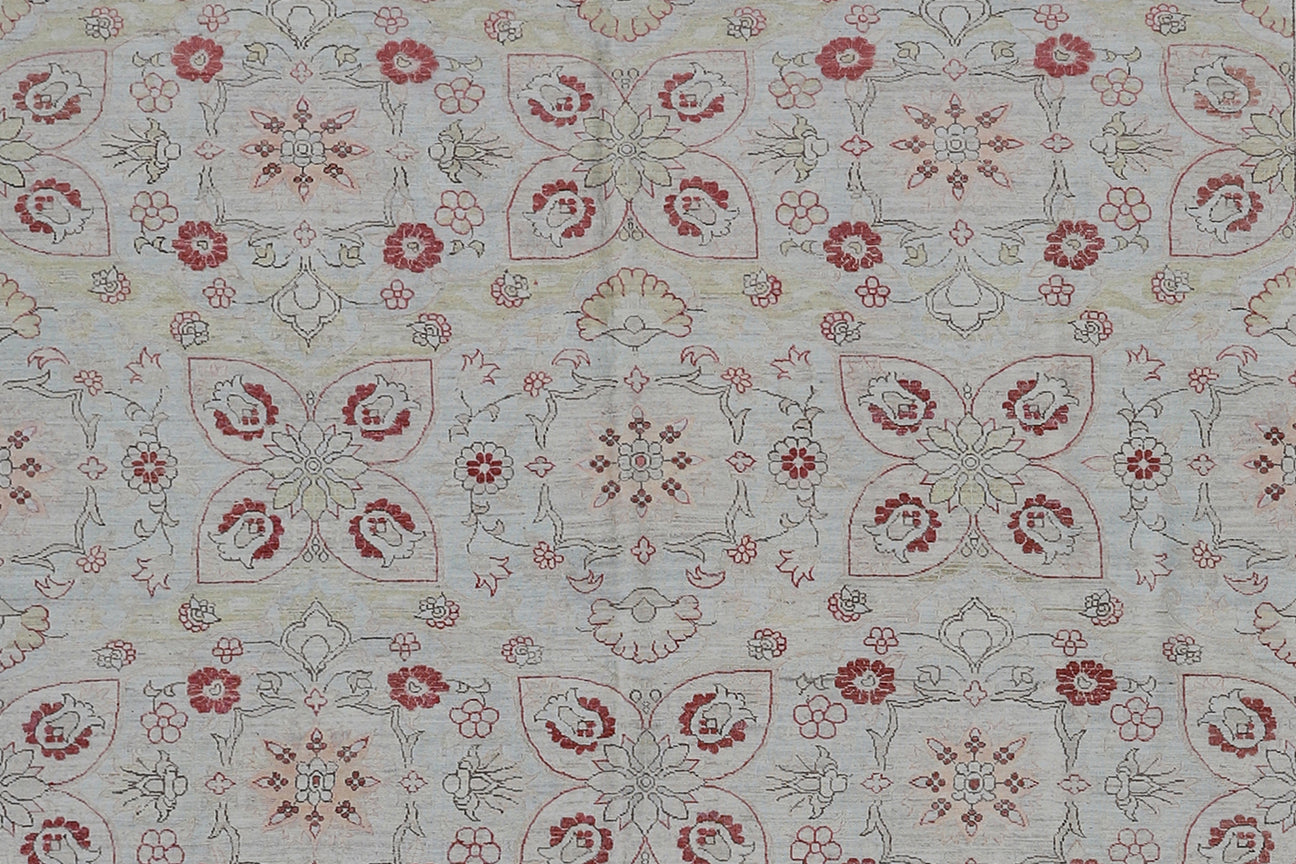 9'x12' Soft Red and White Floral Design Ariana Transitional Rug