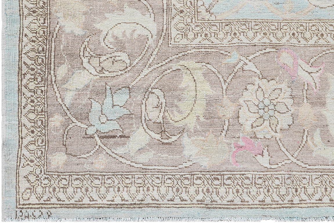6'x10' Ariana Tabriz Design Blue Ivory Rug