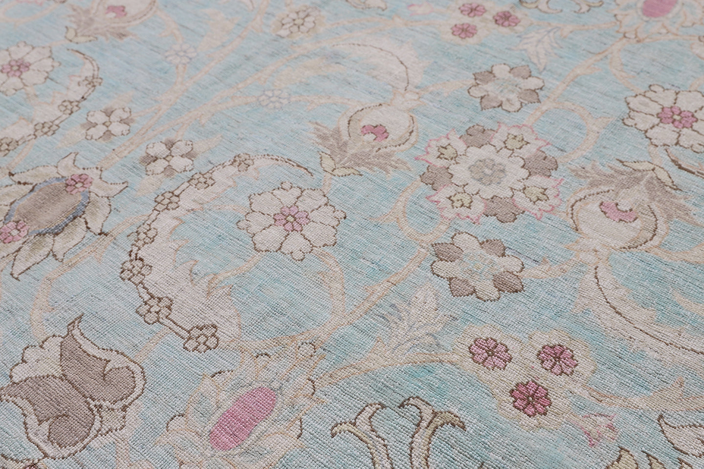6'x10' Ariana Tabriz Design Blue Ivory Rug