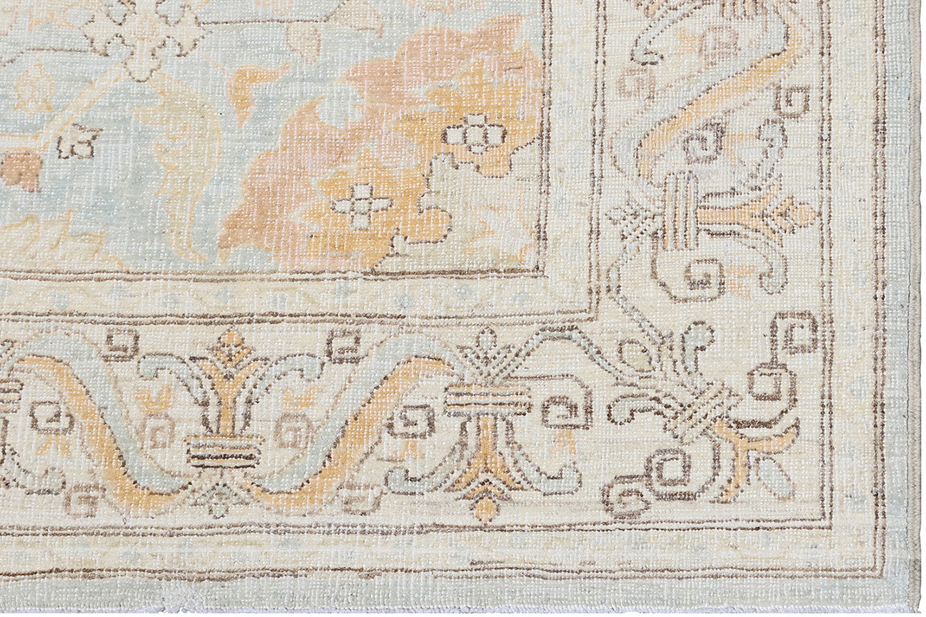 4'x15' Ariana Agra Design Blue Ivory Peach Runner
