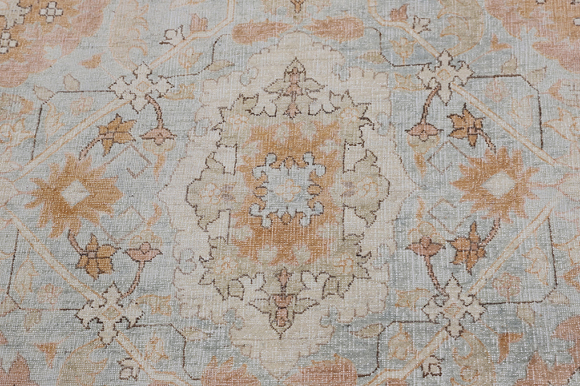 4'x15' Ariana Agra Design Blue Ivory Peach Runner