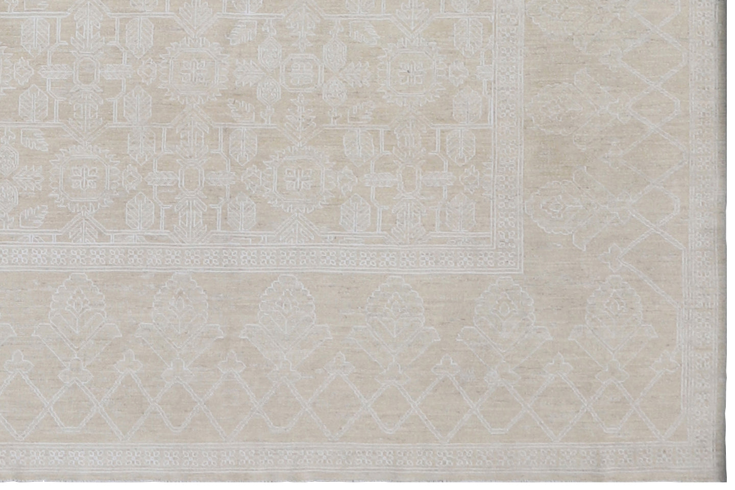 10'x14' Pale Wool with Cotton Highlights Tabriz Design Ariana Transitional Rug