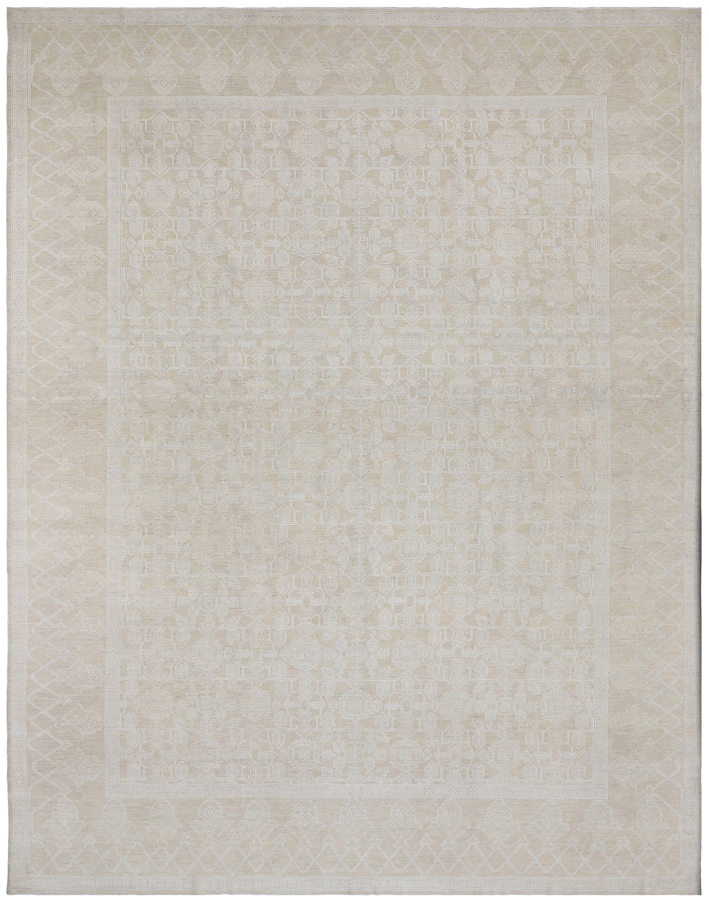 10'x14' Pale Wool with Cotton Highlights Tabriz Design Ariana Transitional Rug