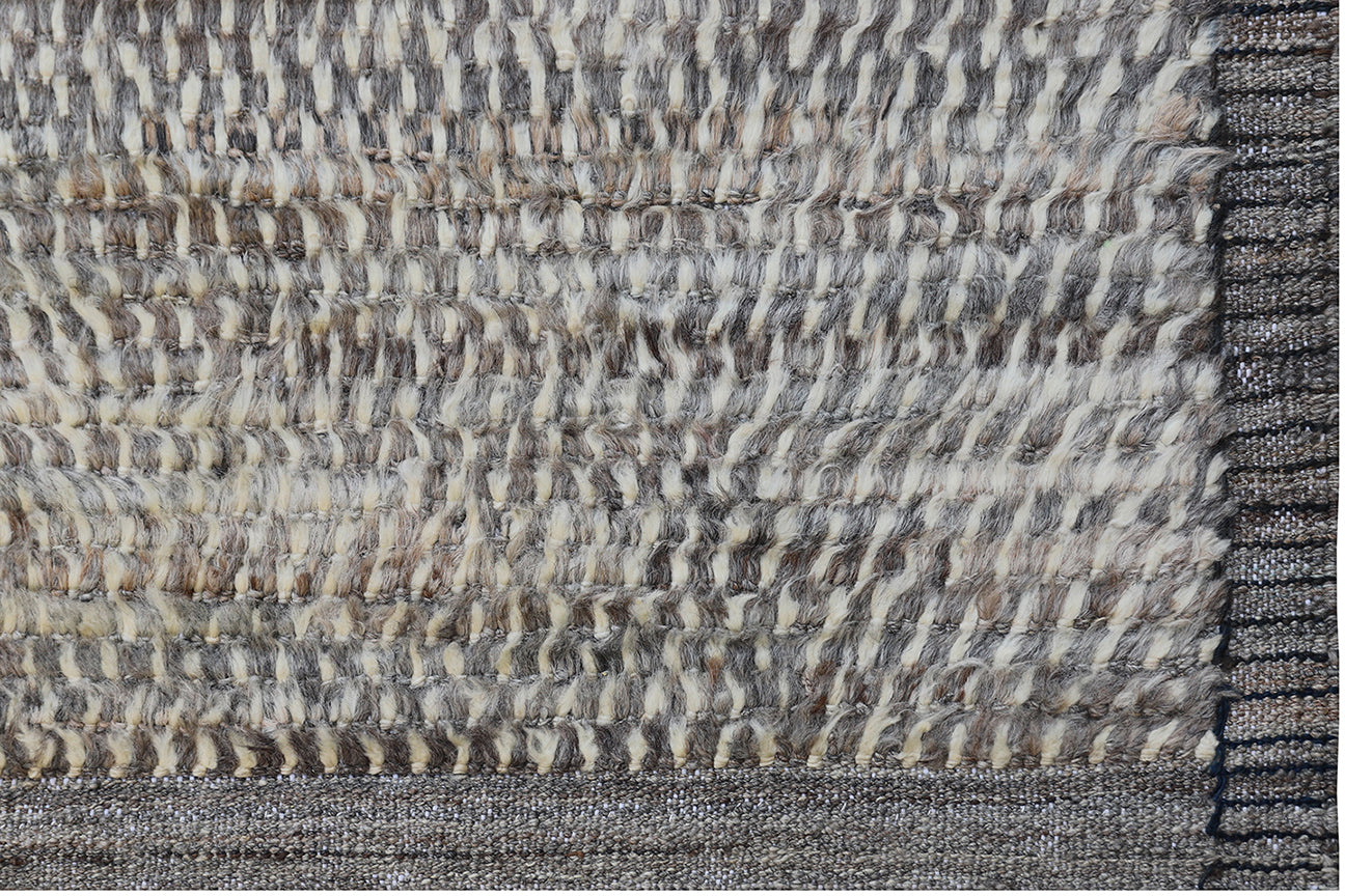 13'x15' Ivory Grey Blue Shag Moroccan Style Ariana Barchi Rug