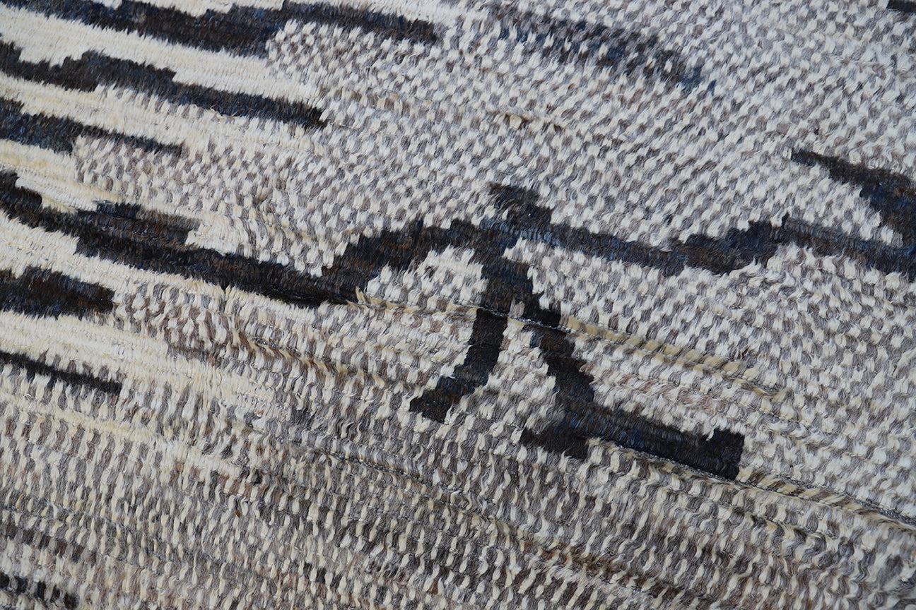 13'x15' Ivory Grey Blue Shag Moroccan Style Ariana Barchi Rug