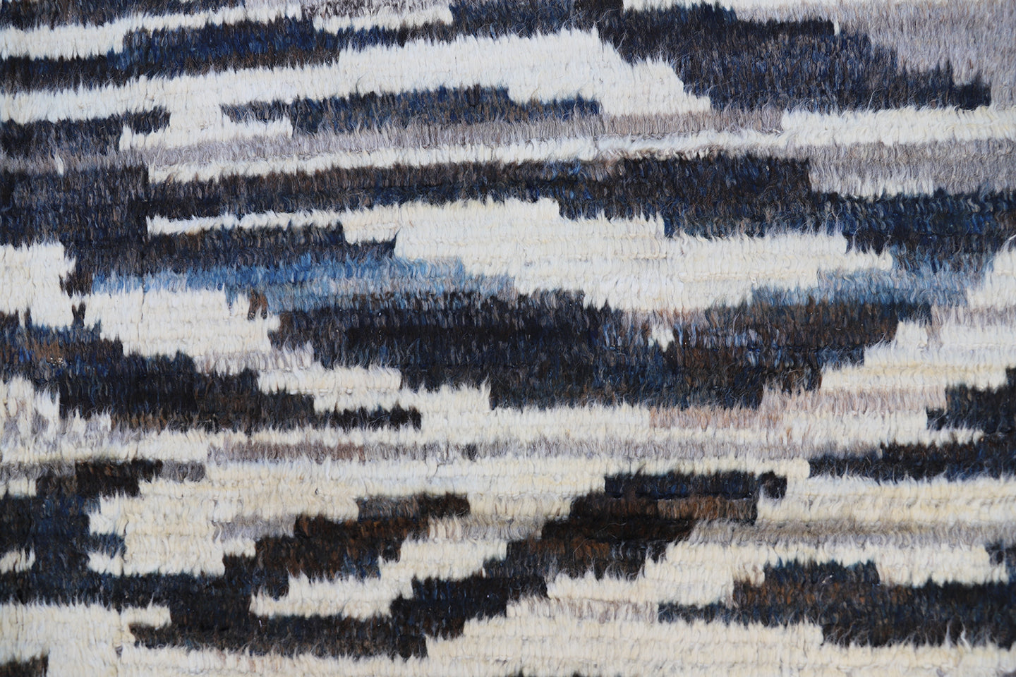 13'x15' Ivory Grey Blue Shag Moroccan Style Ariana Barchi Rug
